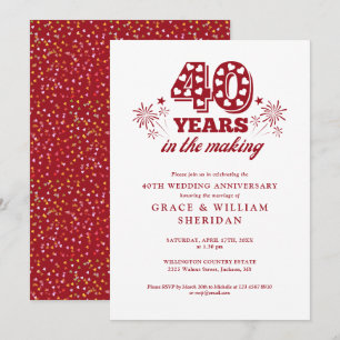 In The Making 40th Wedding Anniversary Invitation