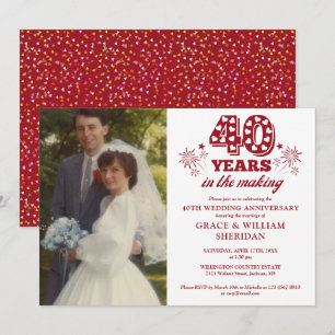 In The Making 40th Wedding Anniversary Photo Invitation
