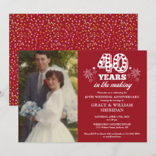 In The Making 40th Wedding Anniversary Photo Invitation