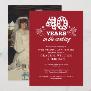 In The Making 40th Wedding Anniversary Photo Invitation