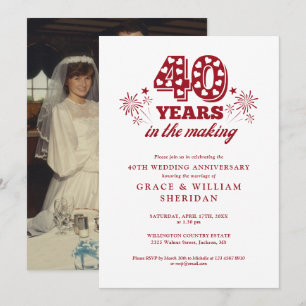 In The Making 40th Wedding Anniversary Photo Invitation