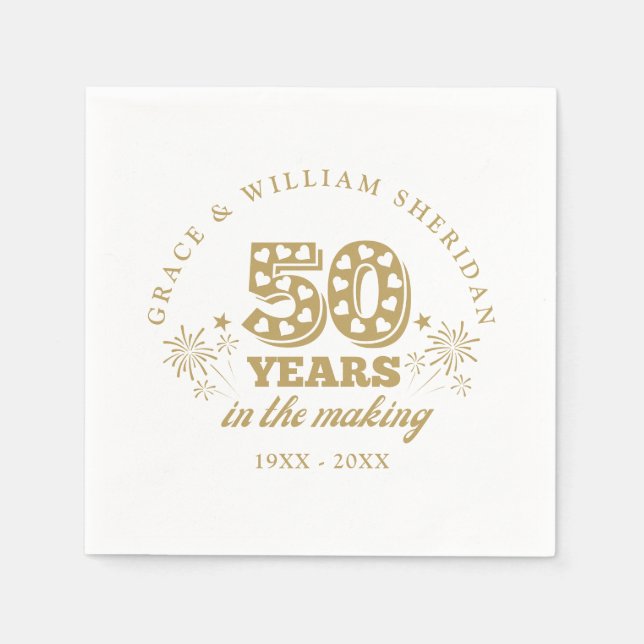 In The Making 50th Wedding Anniversary Napkin (Front)