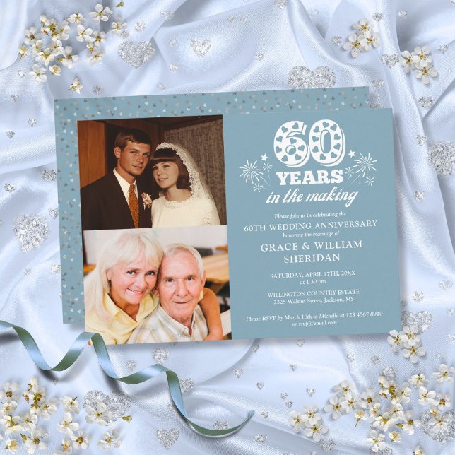 In The Making 60th Wedding Anniversary 2 Photo Invitation (In The Making 60th Wedding Anniversary 2 Photo Invitation)