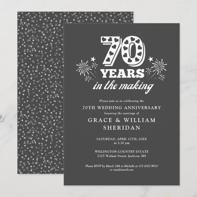 In The Making 70th Wedding Anniversary Invitation (Front/Back)