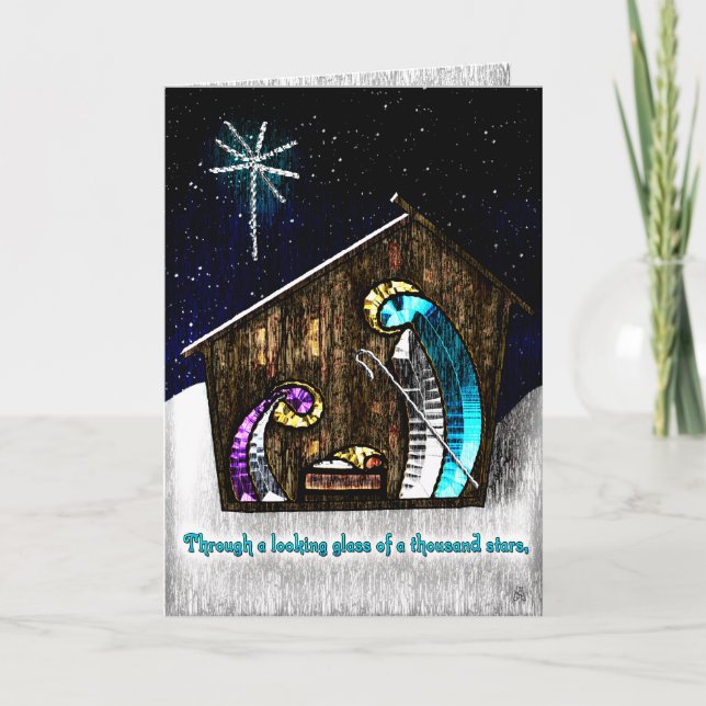 In The Manger - Personalised Holiday Card (Front)