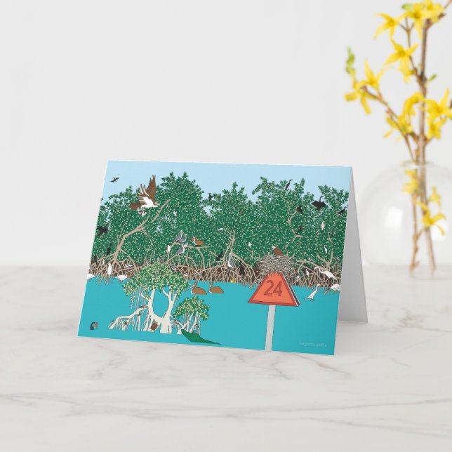 In the Mangroves - Marker 24 Card (Yellow Flower)