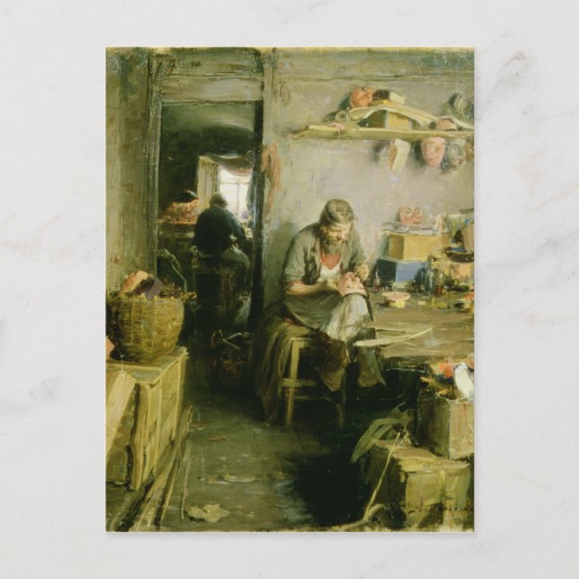 In the Mask Studio, 1897 Postcard (Front)