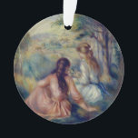 In the Meadow by Renoir:  Christmas  Ornament<br><div class="desc">In the Meadow by Renoir is simply beautiful. The colours appear in blended softness. In this work, Renoir used paint, not pastel chalk. Yet, he was able to create a work that appears very soft, as if one were viewing a blanket. Renior painted this in the late 1800s, sometimes between...</div>