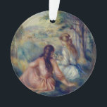 In the Meadow by Renoir:  Christmas  Ornament<br><div class="desc">In the Meadow by Renoir is simply beautiful. The colours appear in blended softness. In this work, Renoir used paint, not pastel chalk. Yet, he was able to create a work that appears very soft, as if one were viewing a blanket. Renior painted this in the late 1800s, sometimes between...</div>