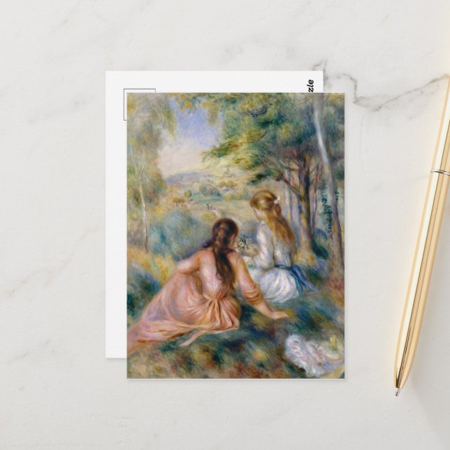 In the Meadow, Pierre-Auguste Renoir  Postcard (Front/Back In Situ)