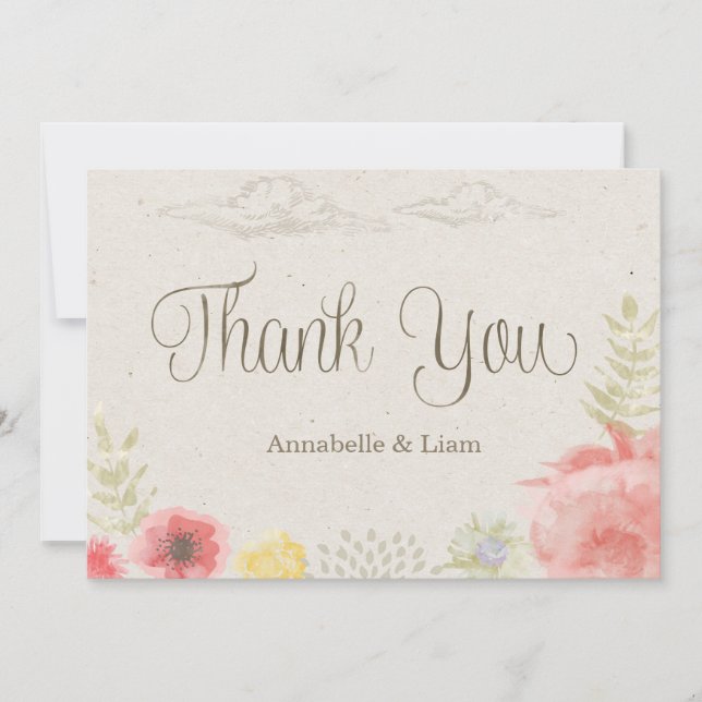 In the Meadow Summer Wedding Thank You (Front)