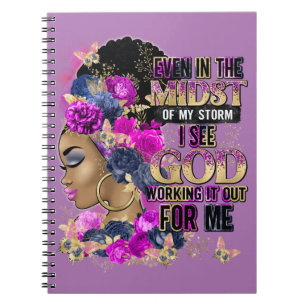 In The Midst Queen Black Melanin Woman Brown Skin Notebook