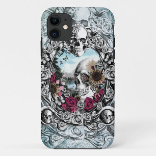 In the mirror landscape skull. iPhone 11 case