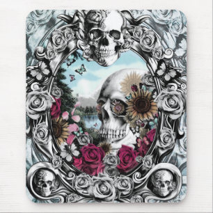 In the mirror landscape skull. mouse mat