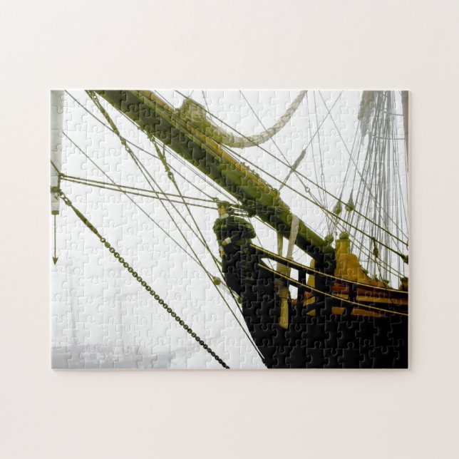 In The Mist Tall Ship HMS Bounty Figurehead Photo Jigsaw Puzzle (Horizontal)