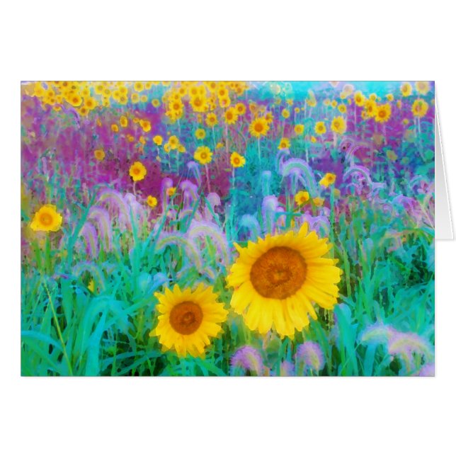 In the morning, Sunflower card (Front Horizontal)