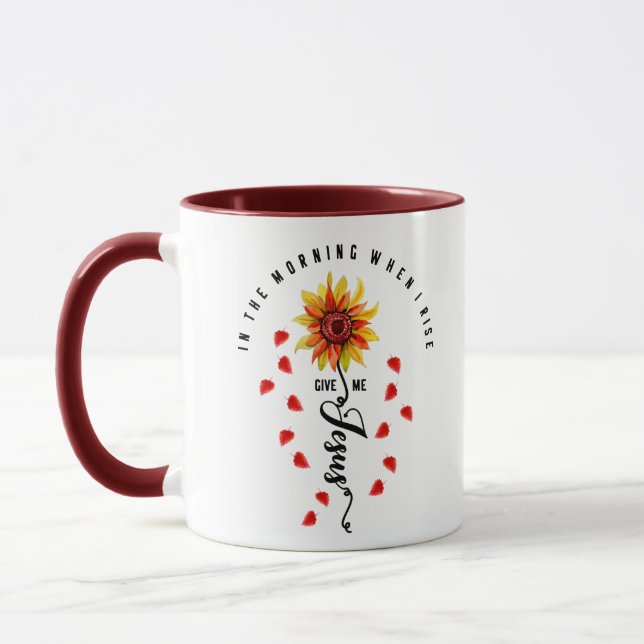 In The Morning When I rise Give Me Jesus Sunflower Mug (Left)