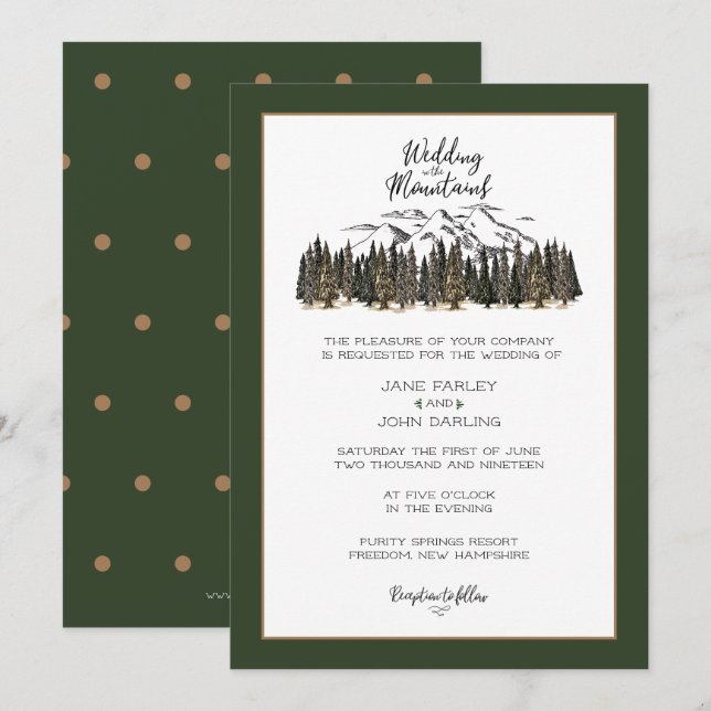 In the Mountains Wedding Invitation (Front/Back)