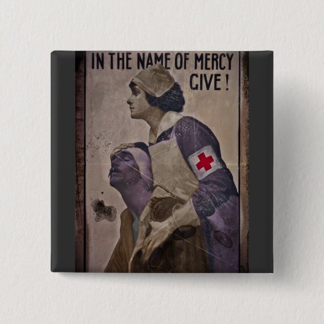 In the Name of Mercy Give 15 Cm Square Badge (Front)