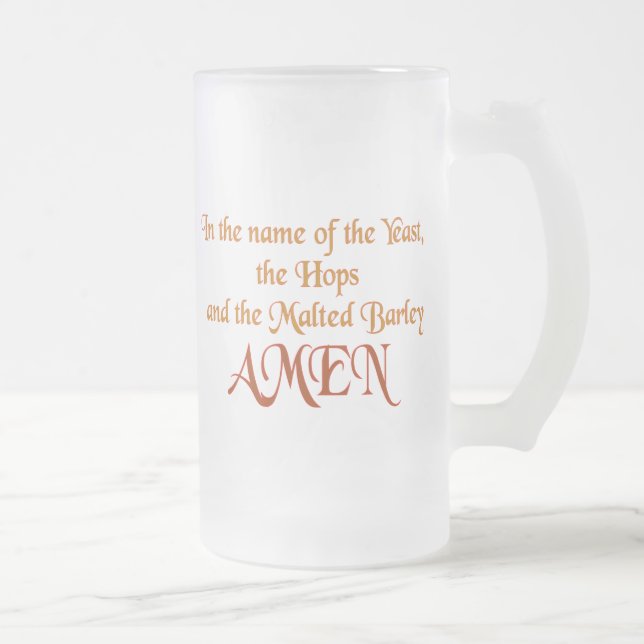 In the name of the yeast frosted glass beer mug (Right)