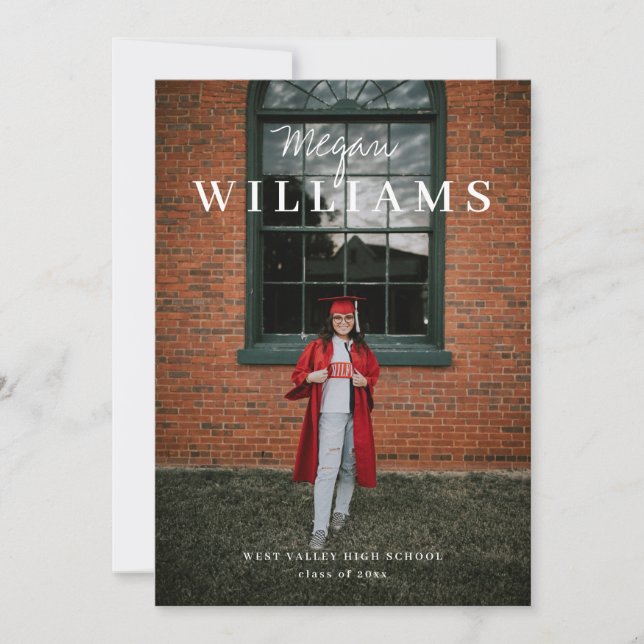 In the Name Photo Graduate Announcement Card (Front)