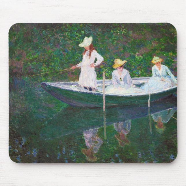 In the Norwegian Boat at Giverny Claude Monet Mouse Mat (Front)