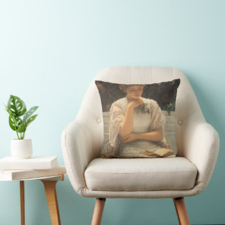 In the Orangery by Charles Edward Perugini Cushion