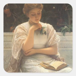 In the Orangery by Charles Edward Perugini Square Sticker