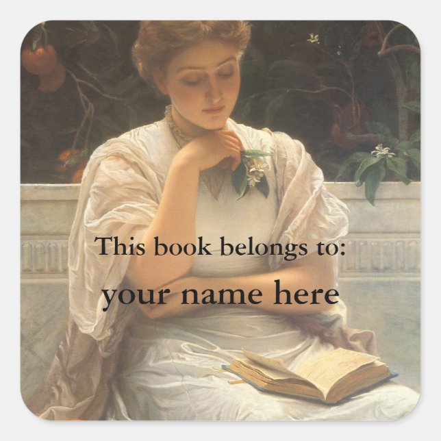 In the Orangery by Perugini Bookplate Square Sticker (Front)