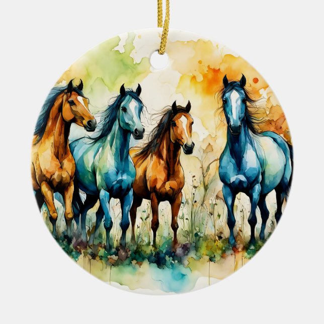 In the Pasture Ceramic Tree Decoration (Front)