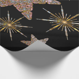 In the Pink of the Night Christmas Snowflake Wrapping Paper