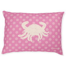 In the Pink Polka Dot Crab Dog Bed