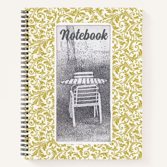 In The Quiet Garden Spiral Notebook Ink Draw (Front)