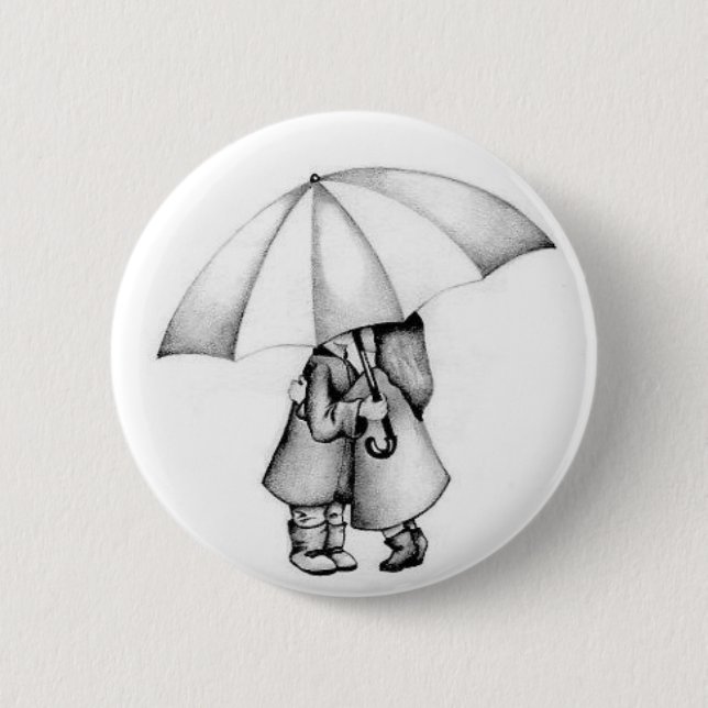 in the rain 6 cm round badge (Front)