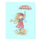 In the Rain Little Girl and Kitten Nursery Art
