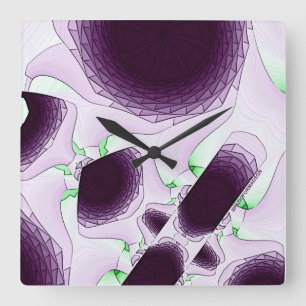 In the shade of colour Violet Square Wall Clock