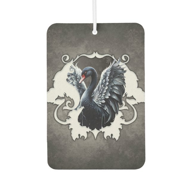 In the shadow of elegance: A black swan. Car Air Freshener (Front)