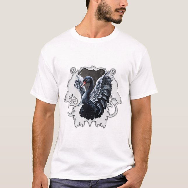 In the shadow of elegance: A black swan. T-Shirt (Front)