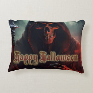 In the shadow of the Grim Reaper - Halloween Decorative Cushion
