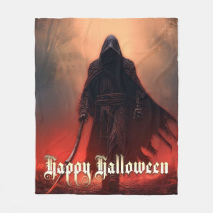 In the shadow of the Grim Reaper - Halloween Fleece Blanket