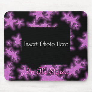 In the Stars Pink Star Pattern Frame Mouse Pad