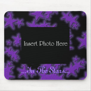 In The Stars Purple Star Pattern Frame Mouse Pad