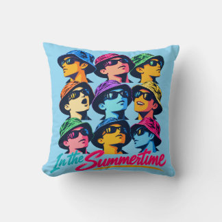 In the Summertime Colourful Pop Art Accent Cushion