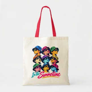 In the Summertime Colourful Pop Art Tote Bag