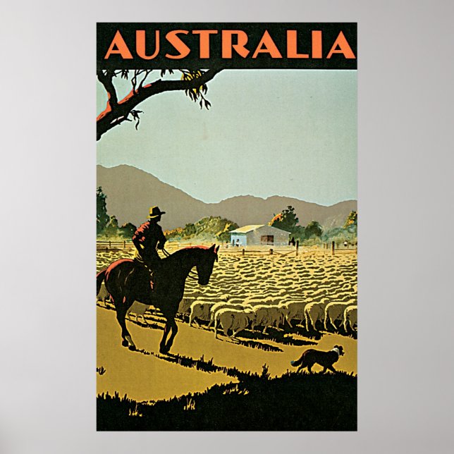 In The Sun ~ Australia  Vintage Travel Poster (Front)