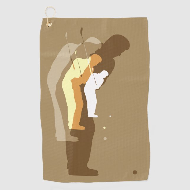 "In the swing" golfer's towel (Front)