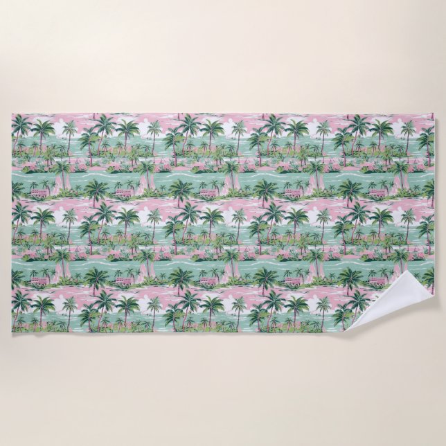 In The Tropics, Every Day Feels Like A Holiday Beach Towel (Front)