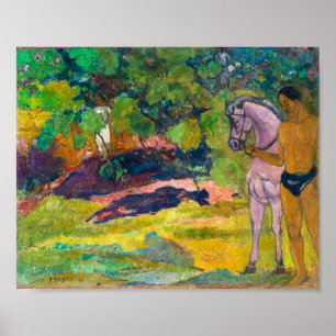In the Vanilla Grove, Man and Horse Gauguin Poster