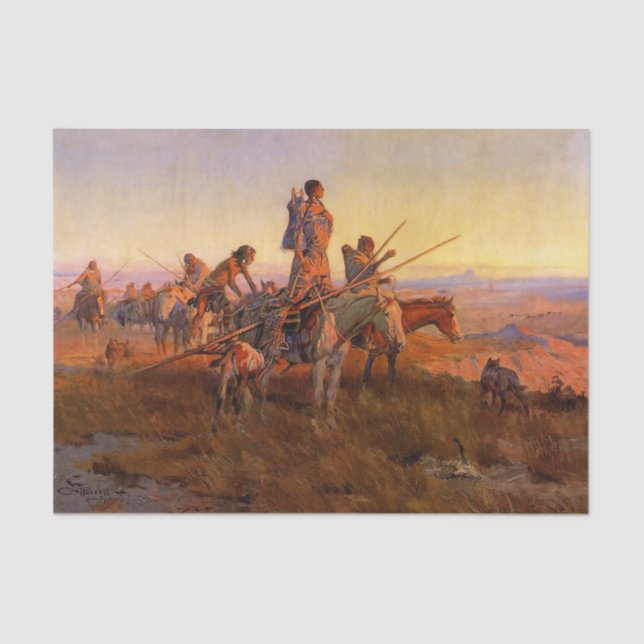 “In the Wake of Buffalo Hunters” by Charles Russel Tissue Paper (Front)