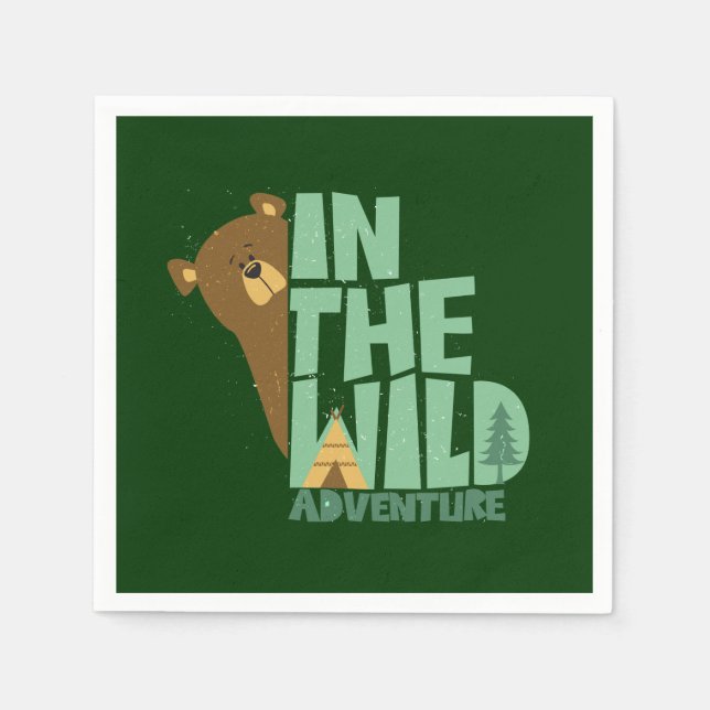 In The Wild Adventure Bear Napkin (Front)